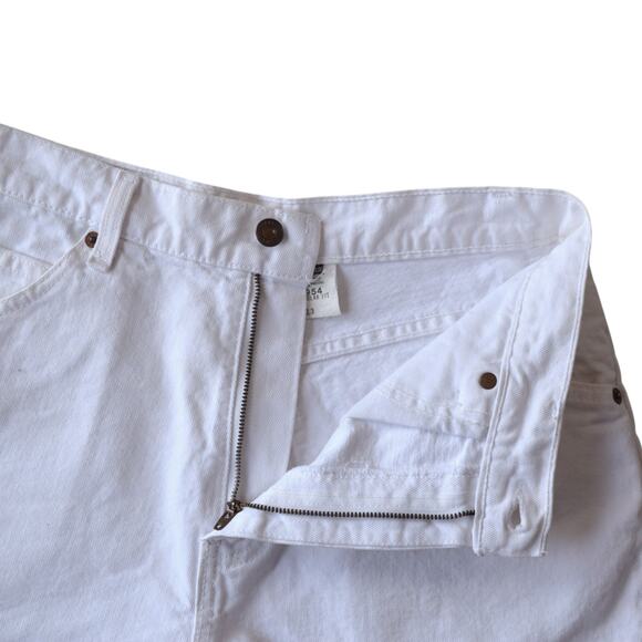 Levis 954 White High-Waisted Denim Shorts Size 31" Waist - Picture 4 of 5